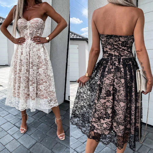 Off Shoulder Bra Lace Dress For Women