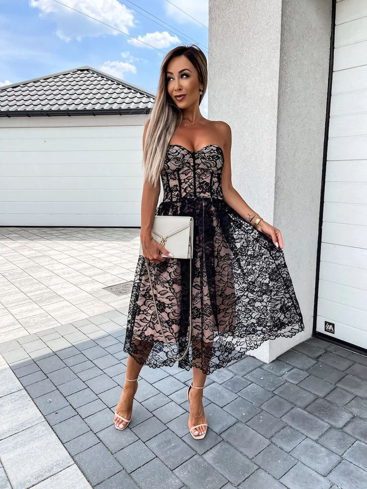 Off Shoulder Bra Lace Dress For Women