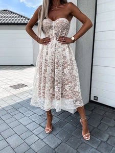 Off Shoulder Bra Lace Dress For Women