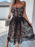 Off Shoulder Bra Lace Dress For Women
