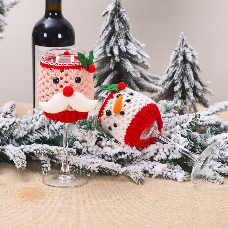Christmas Wool Wine Cup Cover