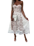 Off Shoulder Bra Lace Dress For Women